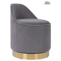 Drehhocker Viktor 125 Grau D: 52 Cm - Goldfarben/Grau, Design, Textil/Metall (52/68cm) - Kayoom