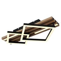 Led Mennyezeti Lámpa 67344d1 Obrien - sötétbarna/fekete, Natur, műanyag/faalapú anyag (47,5/31/9,5cm) - Globo