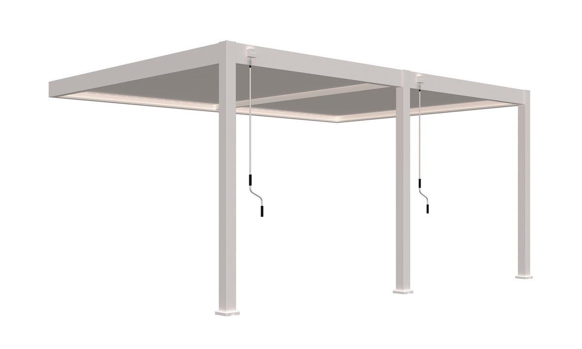 Pergola Deluxe 530x360 cm Weiß Aluminium - Weiß, Basics, Metall (530/255/360cm) - WEIDE