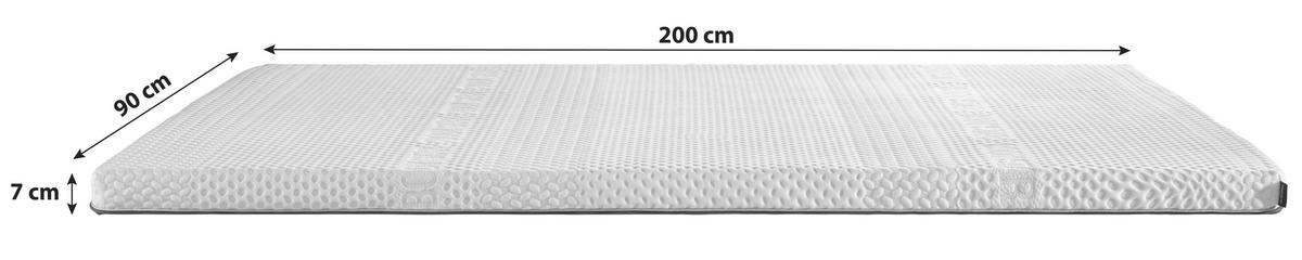 Topper Comfort Line Body Star 90x200cm Gel/Viscoseschaumkern - Weiß, Basics, Textil (90/200cm)