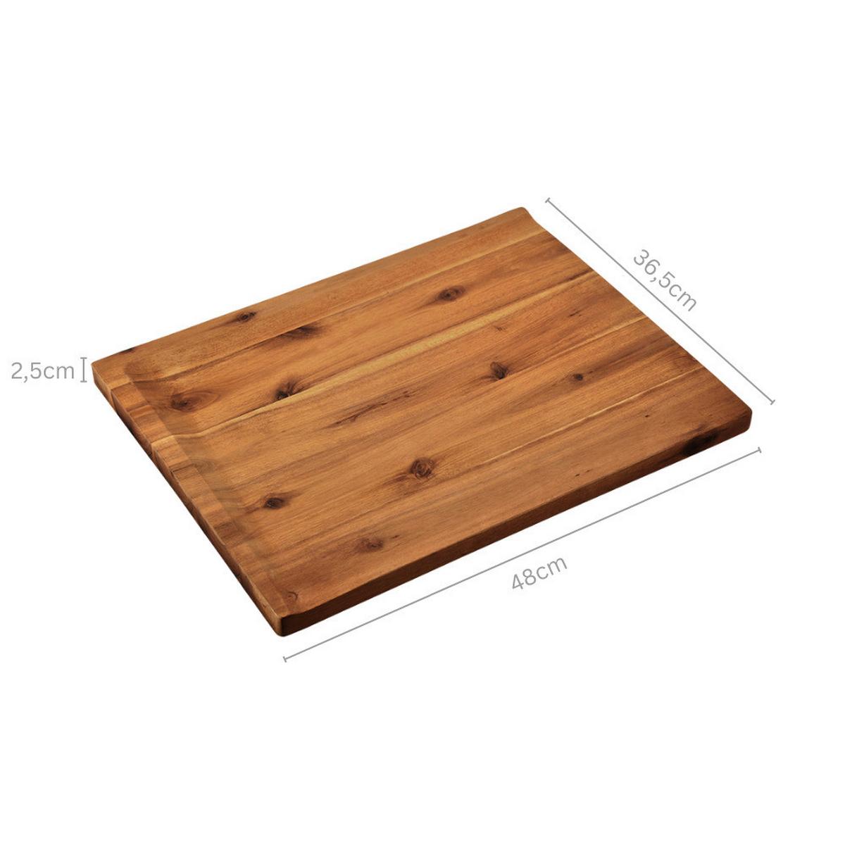 Schneidebrett Akaziefarben B: 48 cm - Akaziefarben, Basics, Holz (48/3.3/36.5cm) - Kesper
