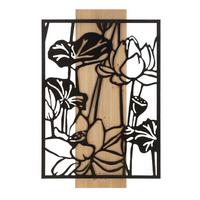 Wanddeko Wood Schwarz, Eiche Dekor B: 60 Cm - Basics, Holzwerkstoff/Metall (60/90/2cm)