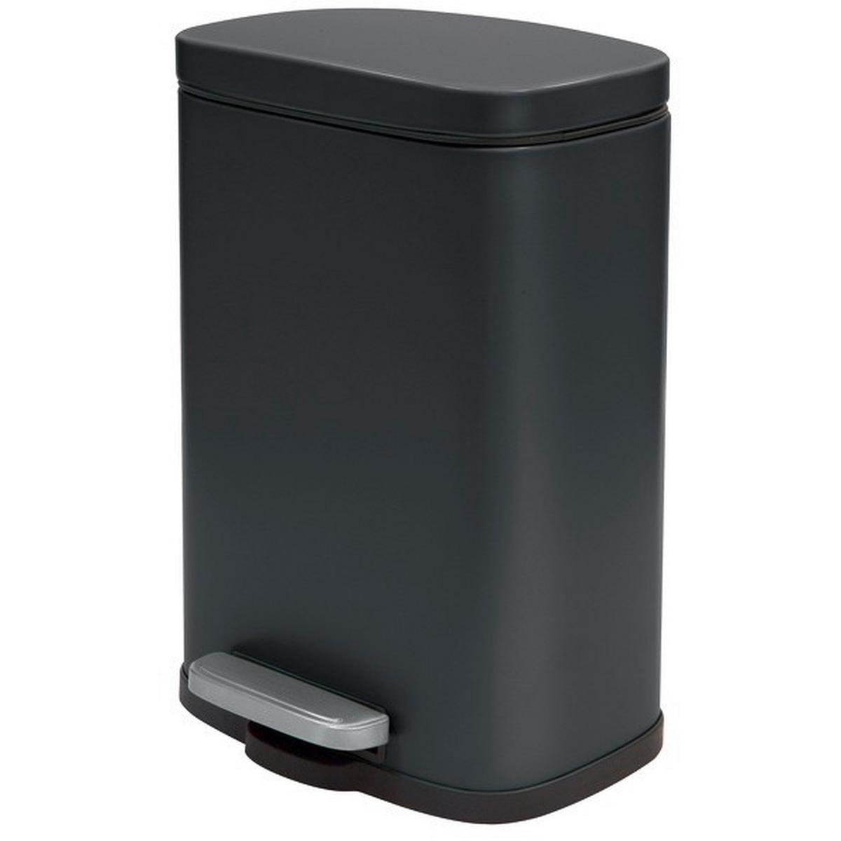 Kosmetikeimer Akira 5l Schwarz Metall LxBxH: 21,4x17,6x30 cm - Schwarz, Basics, Kunststoff/Metall (21,4/17,6/30cm)