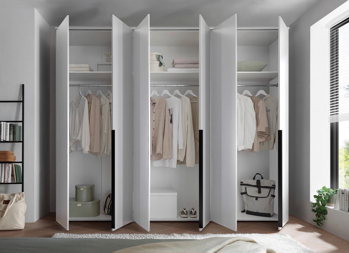 Drehtürenschrank 270 cm Kevo Weiß - Weiß, MODERN, Holzwerkstoff (270/225/52cm) - Carryhome