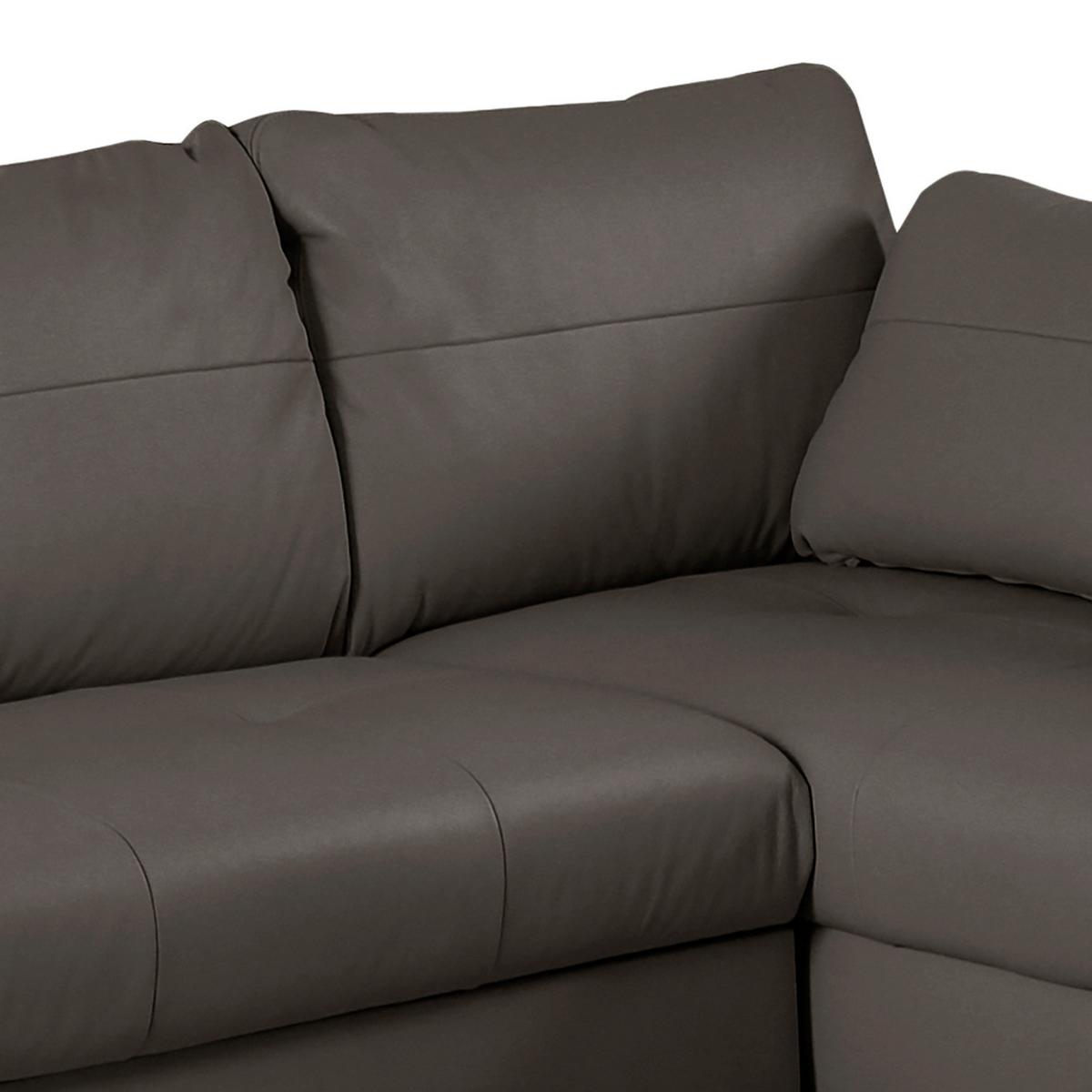 Ecksofa Compact Dunkelbraun B: 227x168 cm - Dunkelbraun/Buchefarben, Design, Leder/Textil (227/168cm) - Livetastic