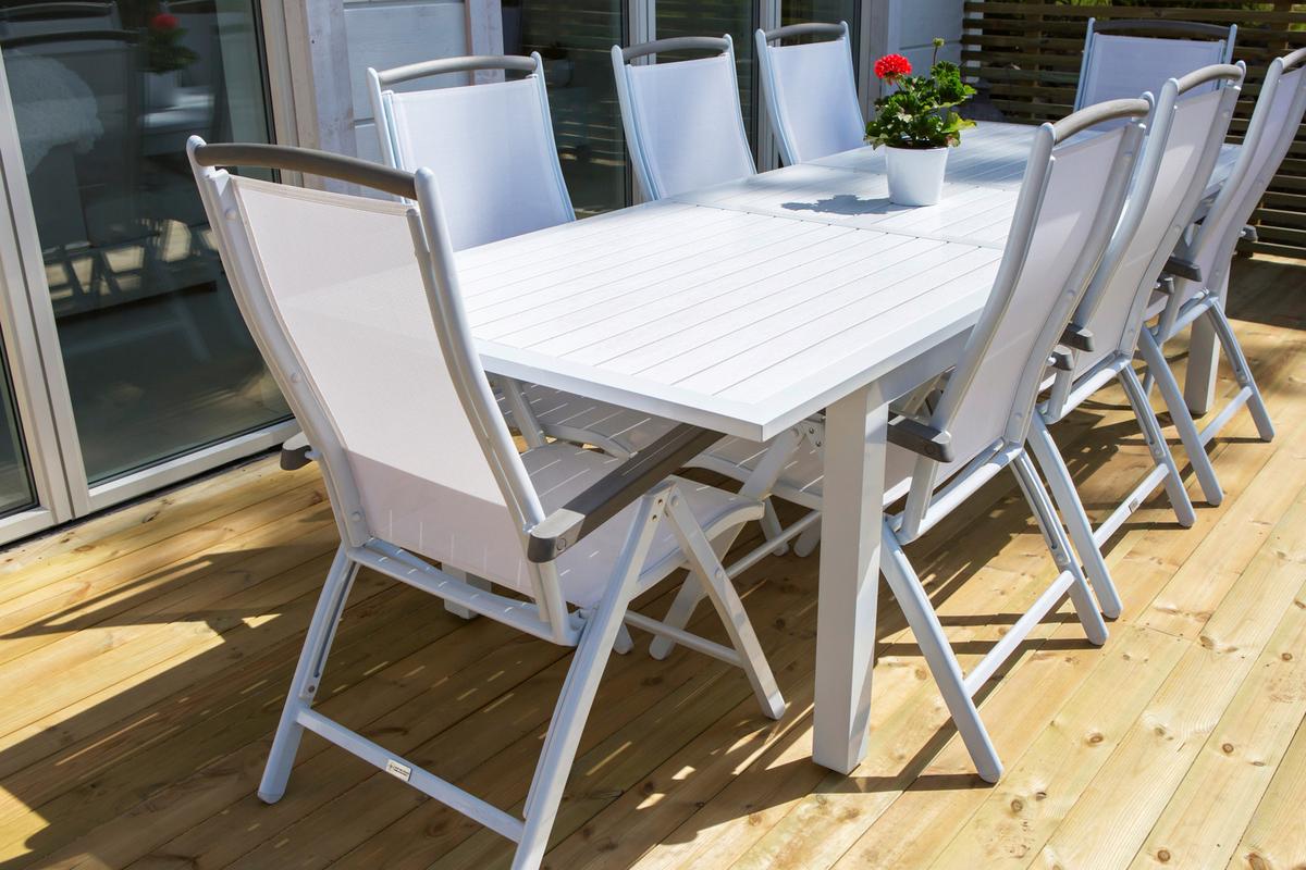 Gartensessel-Set 2-Tlg. Klappbar Albany Metall - Weiß, KONVENTIONELL, Metall (60/110/60cm) - Gardenson