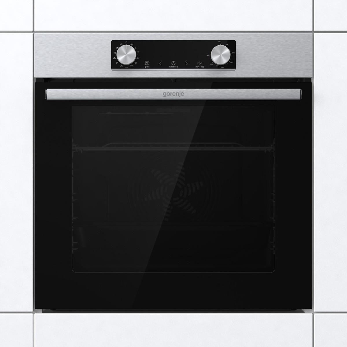 Einbau-backofen B: 59,5 Cm Edelstahlf. Mit Pizzafunktion - Edelstahlfarben, Basics, Glas/Metall (59,5/59,5/56,4cm) - Gorenje