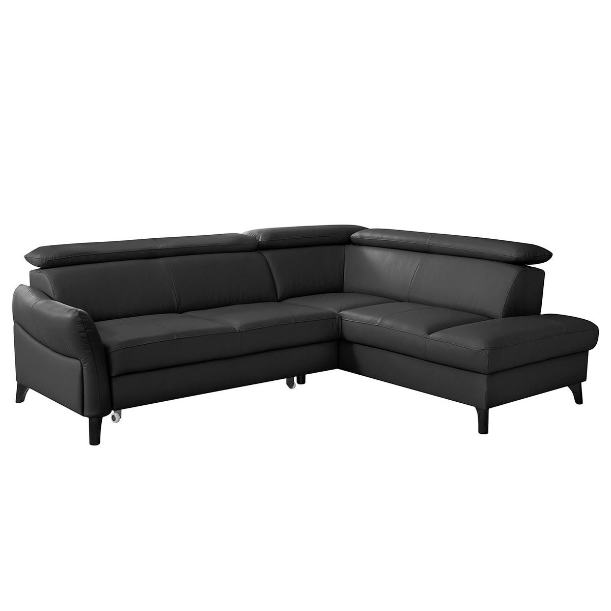 Ecksofa Note New Teilleder Schwarz 244x199 - Schwarz, Design, Leder/Textil (244/199cm) - Livetastic