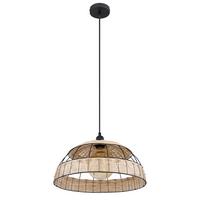 Hängeleuchte Ulleu H: 120 cm 1-Flammig, Schwarz/Naturfarben - Schwarz/Naturfarben, Natur, Kunststoff/Metall (40/120cm) - Globo