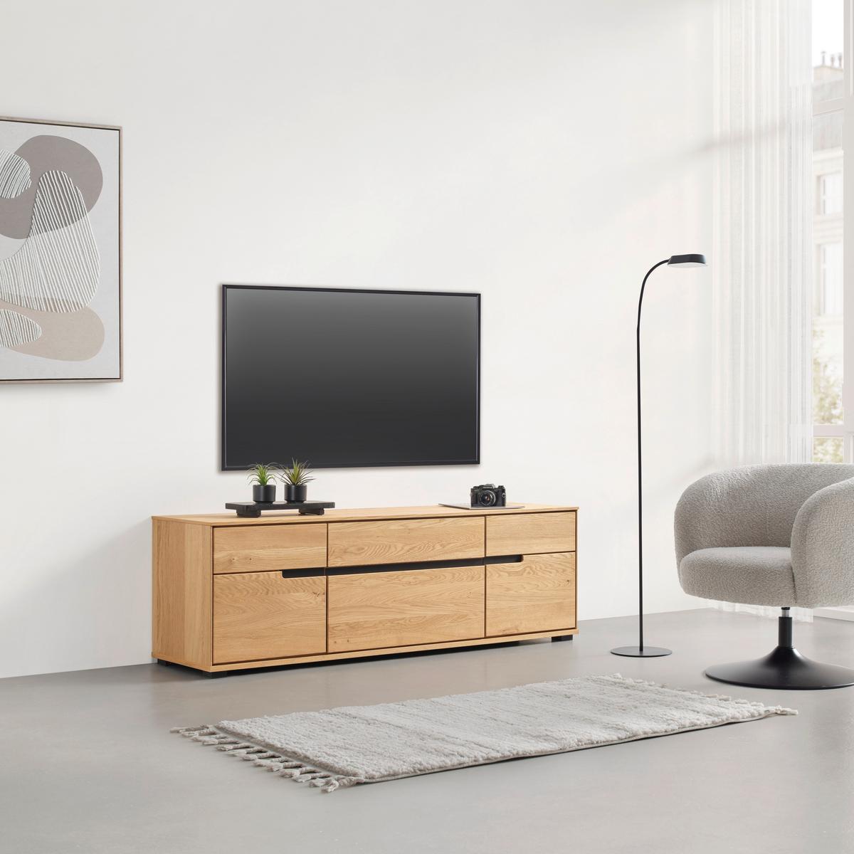 TV komoda LOLA dub masiv - Lifestyle, kov/dřevo (162,5/55,5/40,5cm) - ecoTree