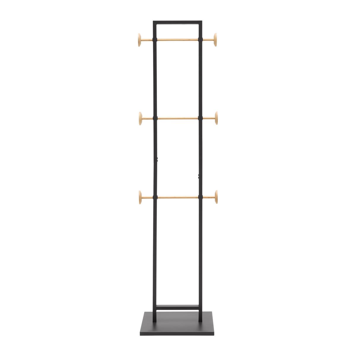 VEŠIAK NA ODEVY KAYA -SB- - prírodná farba/antracitová, Modern, kov/kompozitné drevo (40/177/40cm) - Mömax