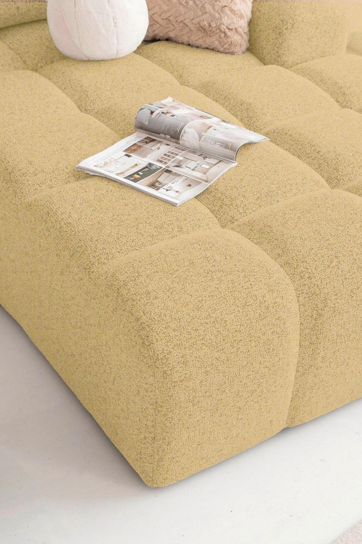 Ecksofa Lulu Gelb S: 338x184cm - Gelb/Schwarz, Design, Textil (338/184cm) - MID.YOU