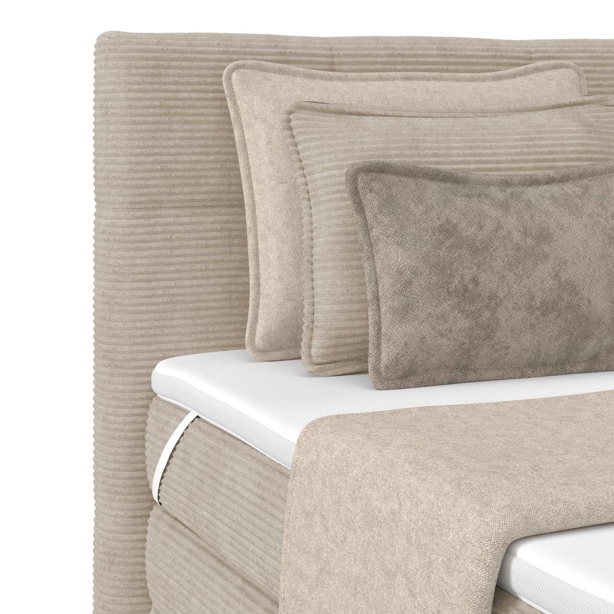 Boxspringbett mit Topper und Bettkasten 160x200 Medino - Beige, KONVENTIONELL, Holz/Holzwerkstoff (160/200cm) - Luca Bessoni