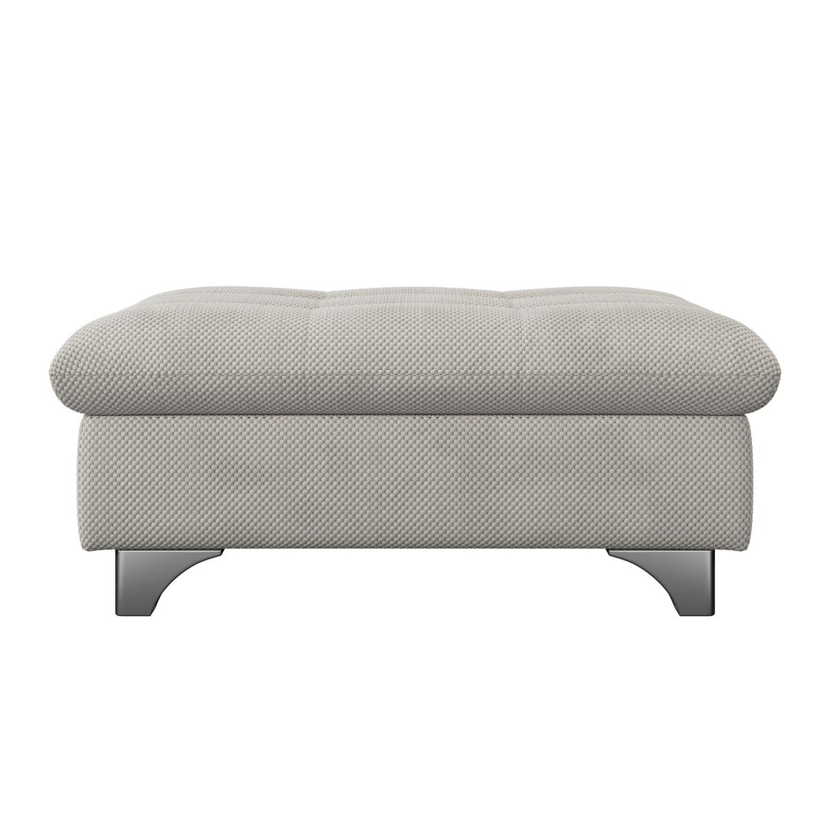 Hocker Gemini Naturfaben, B: 108cm - Chromfarben/Beige, KONVENTIONELL, Textil (108/46/108cm)