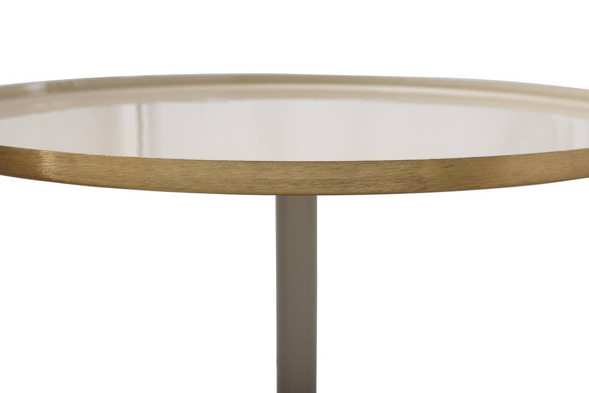 Beistelltisch Art Deco Creme/Taupe - Taupe/Creme, Trend, Metall (51/51/52cm) - Kayoom