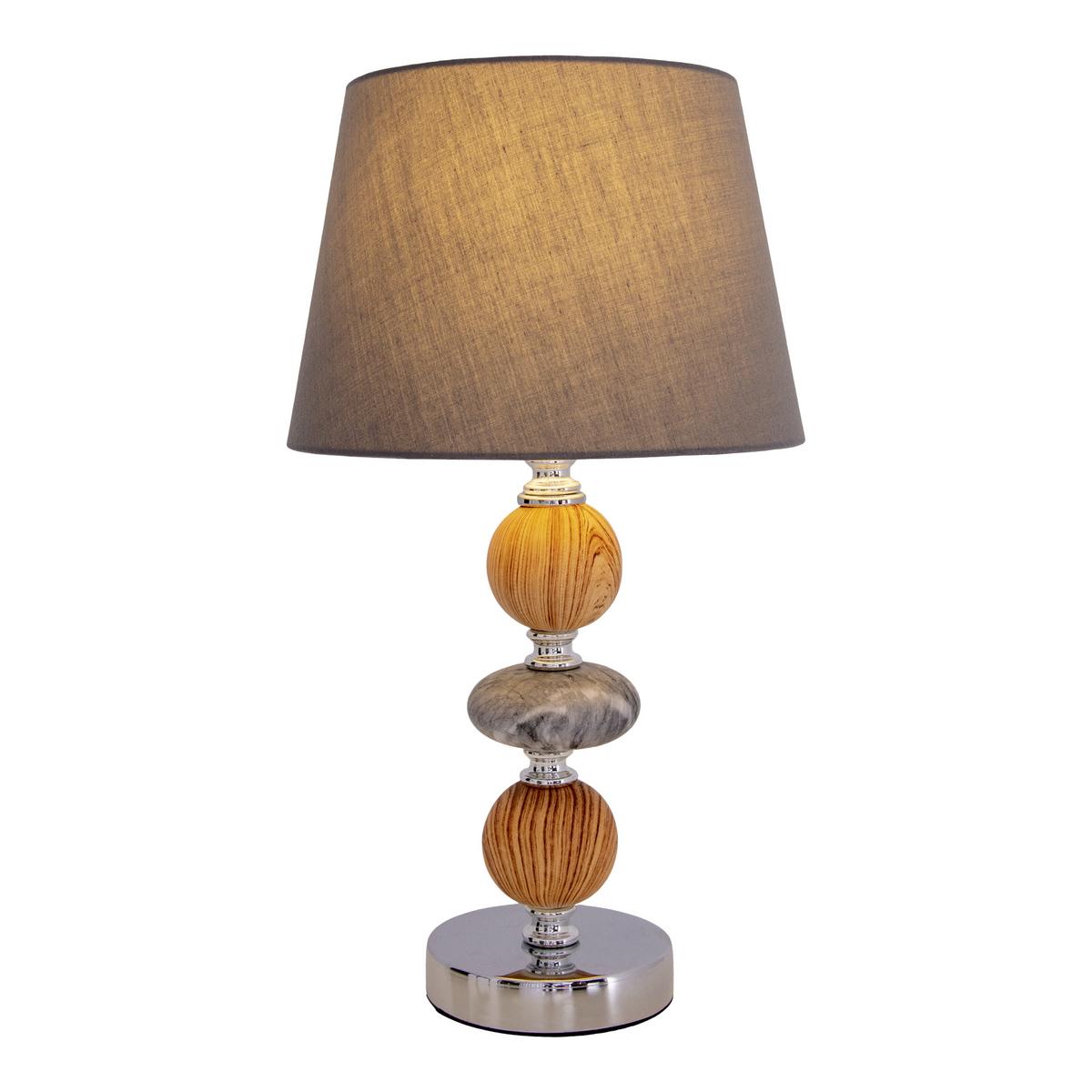 Tischlampe Braun/Grau/ Chromfarben mit Kippschlater - Chromfarben/Braun, Design, Keramik/Textil (20/36cm) - Näve
