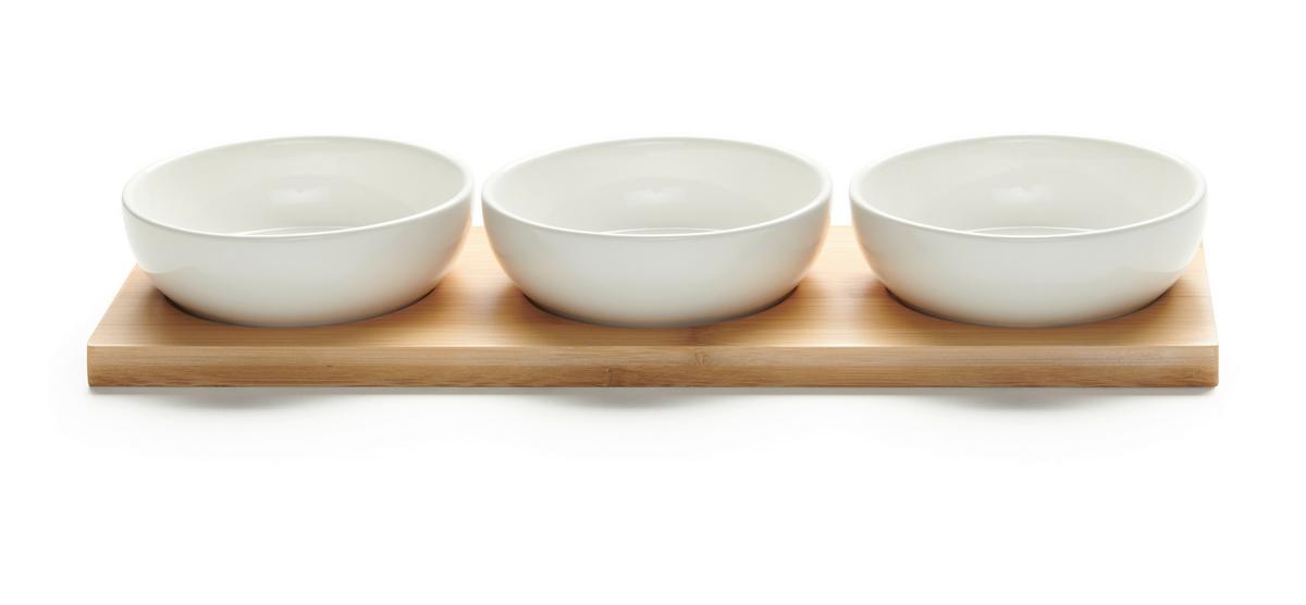 sada misiek na dip TAPAS - 3 - biela, Modern, drevo/keramika (31/11/4cm) - Mömax