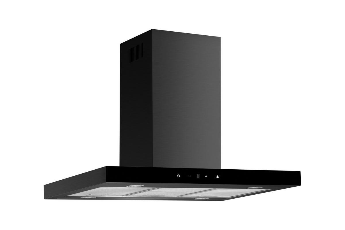 DUNSTABZUGSHAUBE Schwarz B: 89,5cm - Schwarz, Trend, Glas/Metall (89,5/65/60cm) - Respekta