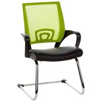 Besucherstuhl Visto Net V Grün/schwarz Bis 110 Kg - Silberfarben/Schwarz, Basics, Kunststoff/Textil (57/98/52cm) - MID.YOU