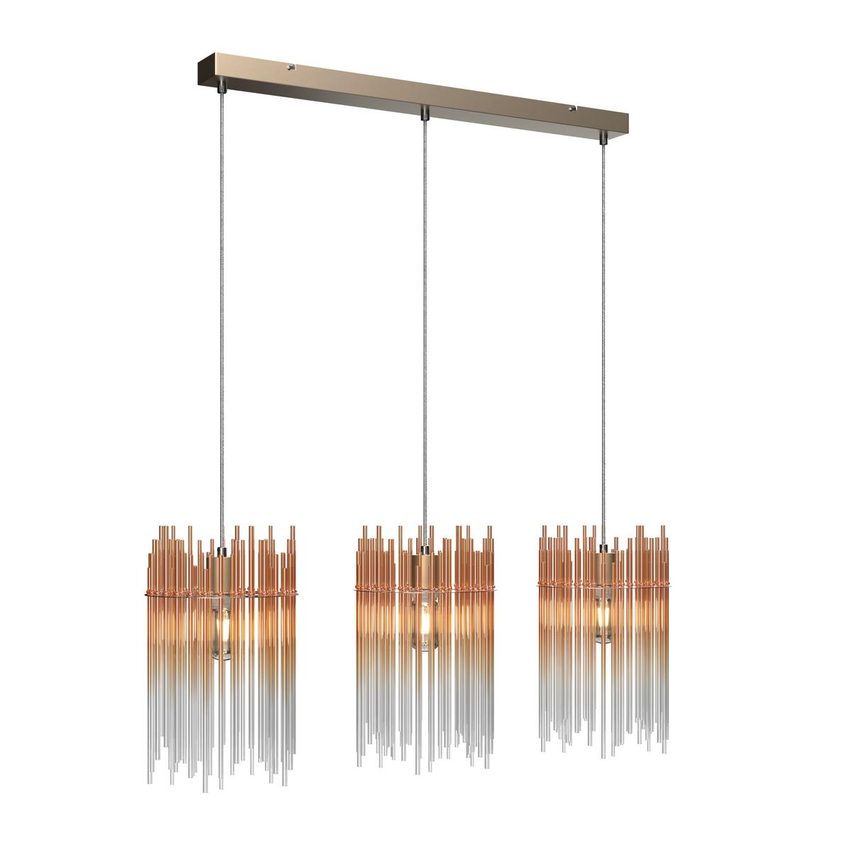 HÄNGELEUCHTE STAB - Champagner/Transparent, MODERN, Glas/Kunststoff (81/20/150cm)