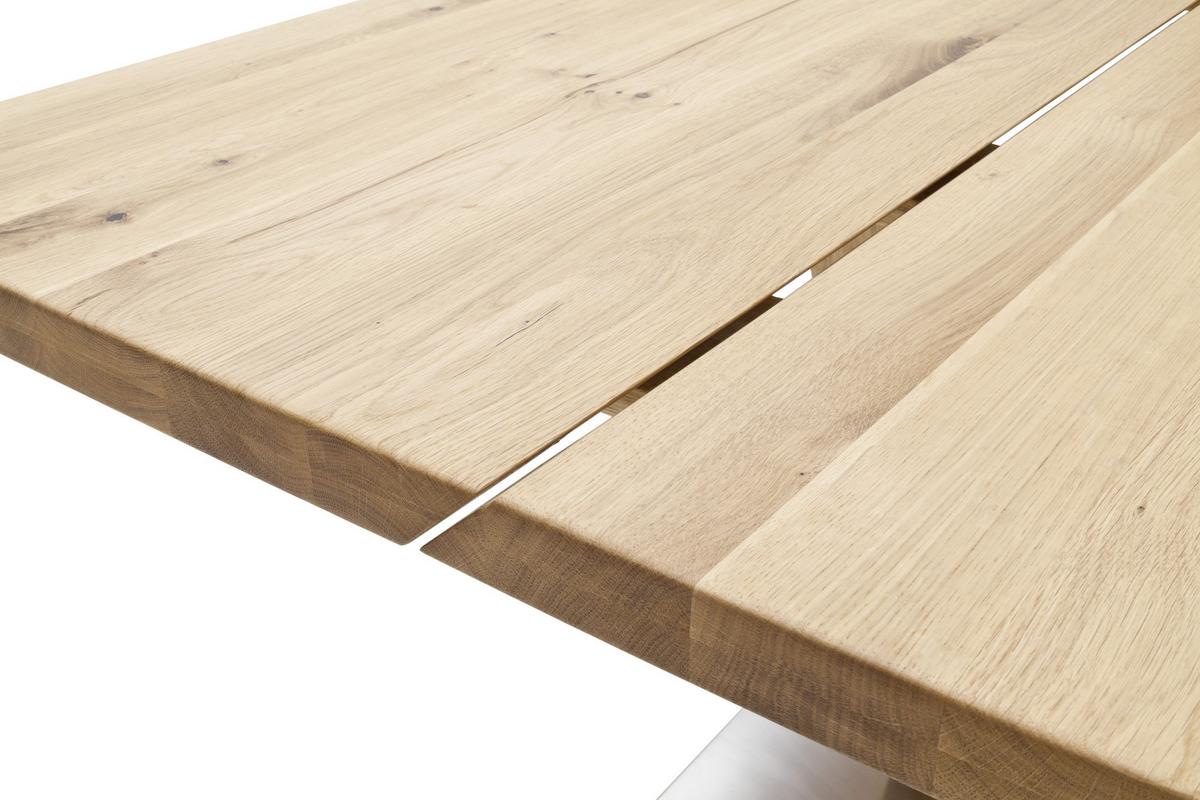 Esstisch Eiche Greta 180x90 cm mit Geteilten Platten - Design, Holz/Holzwerkstoff (180/90/77cm) - Livetastic