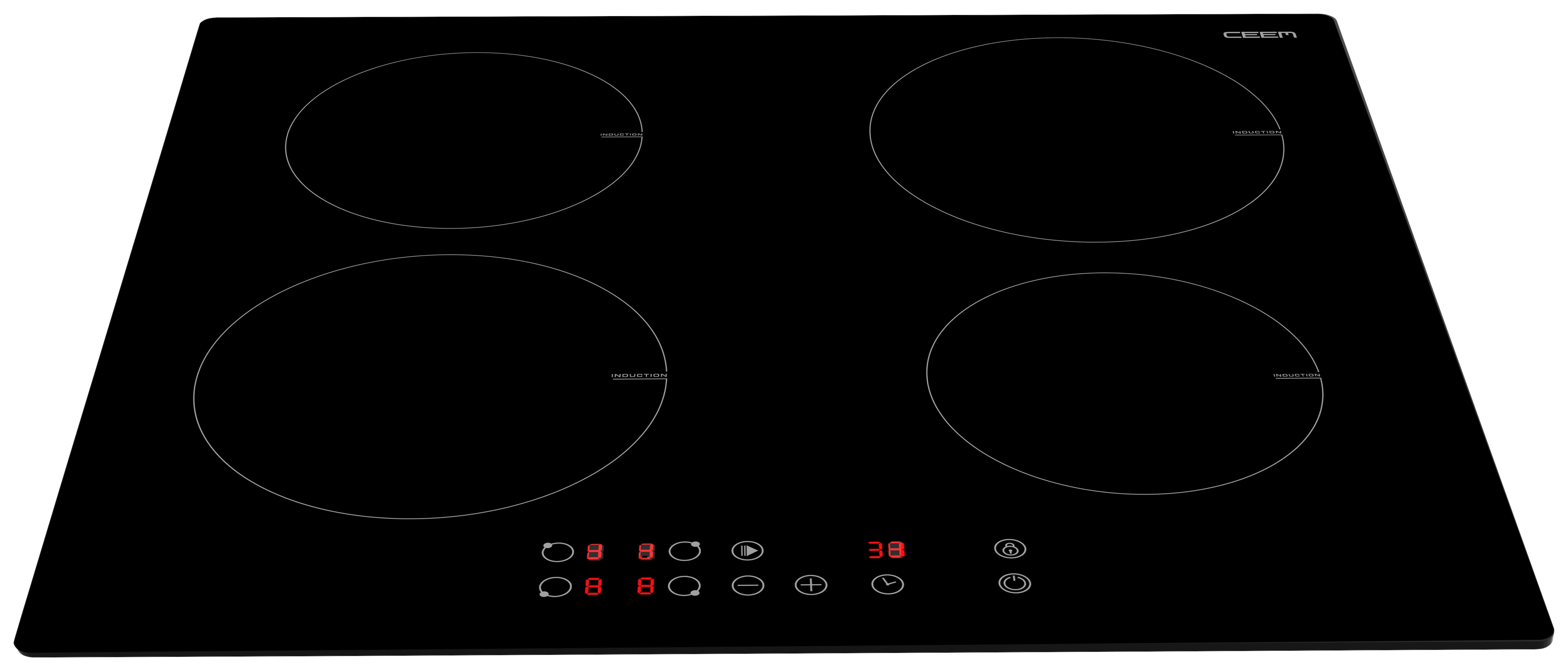 Ceem Induktionskochfeld Autark, B: 59 cm, Touchfeld - Schwarz, Basics, Glas/Kunststoff (59/5,8/52cm) - CEEM
