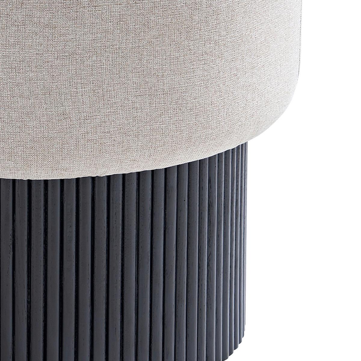 Hocker Grau, Schwarz B: 50cm - Schwarz/Grau, MODERN, Holzwerkstoff/Textil (50/43/50cm) - Livetastic