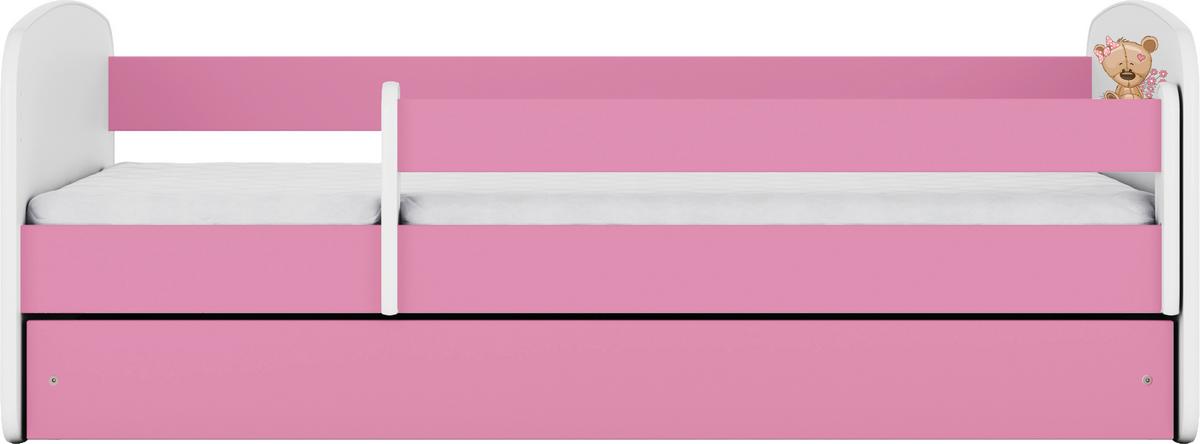 Kinder-/Juniorbett Babydreams inkl. Matratze 80x160 - Pink/Birkefarben, MODERN, Holz/Holzwerkstoff (80/160cm) - MID.YOU