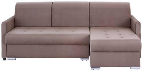Ecksofa mit Schlaffunktion Mercury mit Armlehnen Beige - Beige/Silberfarben, MODERN, Kunststoff/Textil (220/93/149cm) - Ondega