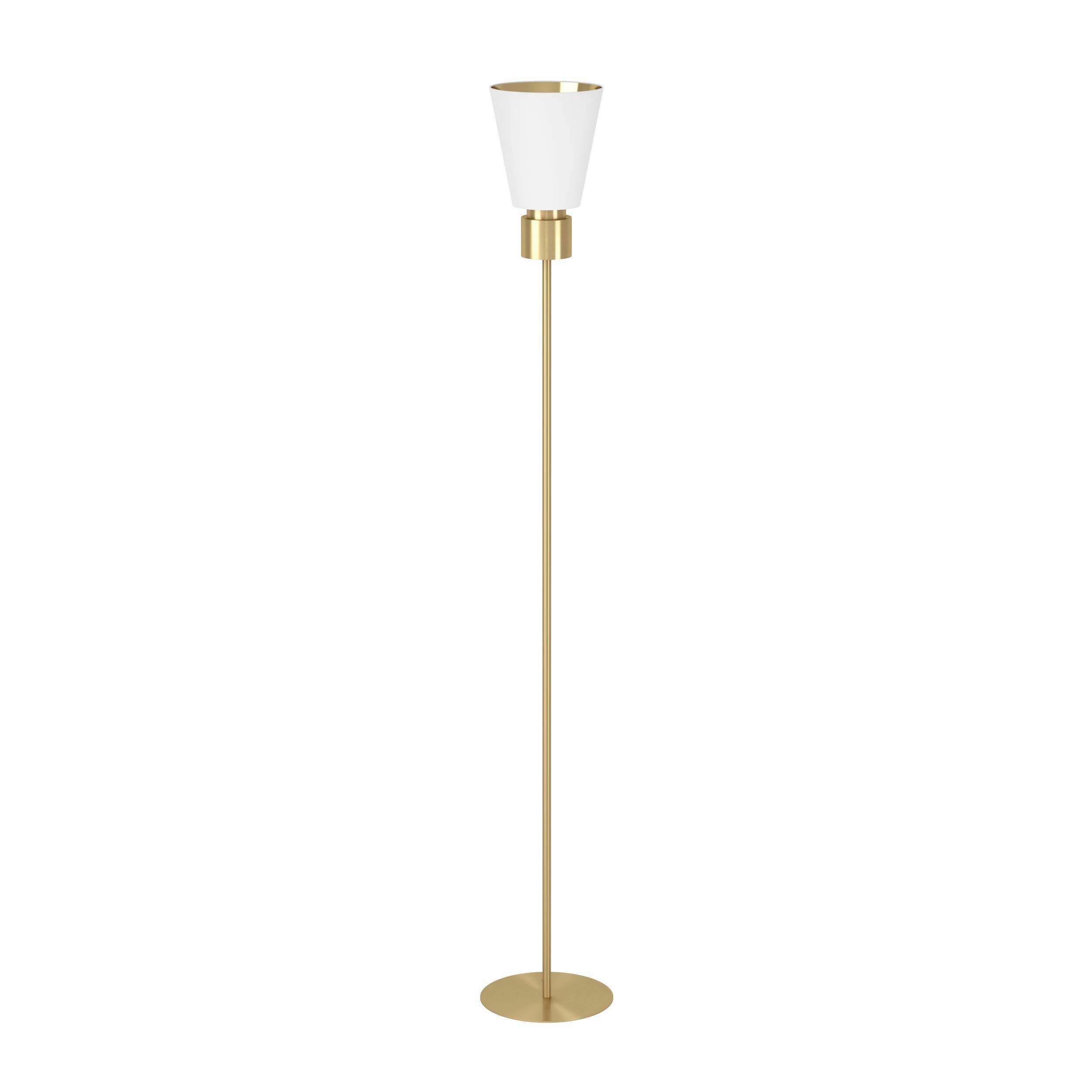 Led-deckenfluter 900378_aglientina - Messingfarben/Weiß, KONVENTIONELL, Textil/Metall (20/170cm) - Eglo