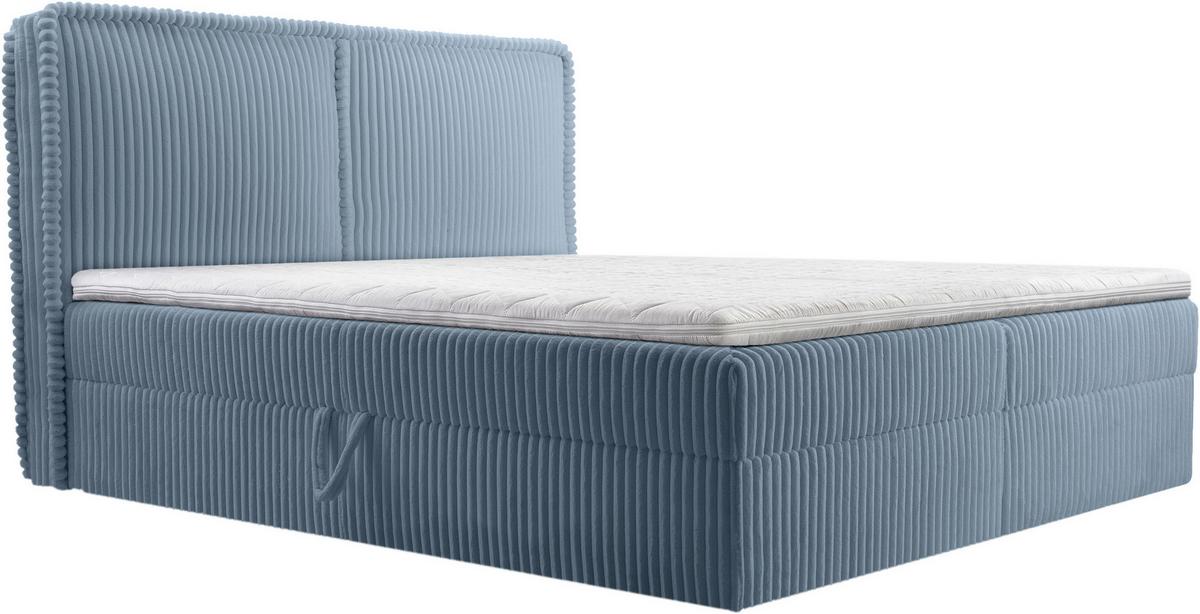 Boxbett Barcelona Lf: 140x200 Blau - Blau/Schwarz, MODERN, Holz/Kunststoff (140/200cm) - MID.YOU
