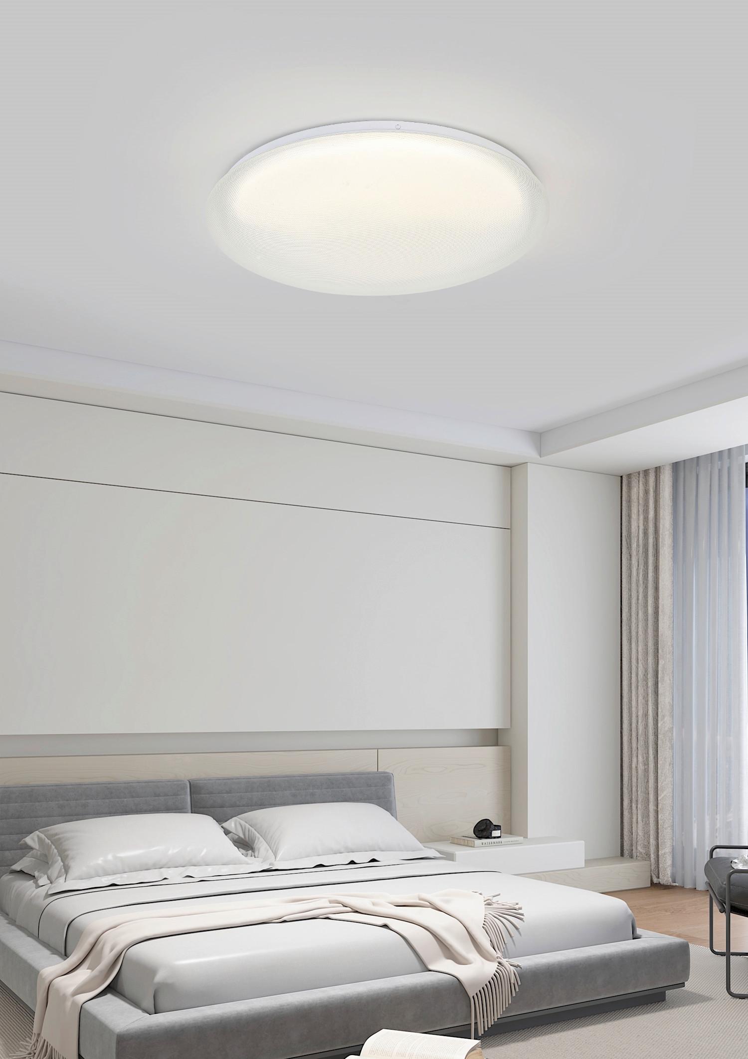 Led-deckenleuchte Natalie - Weiß, KONVENTIONELL, Kunststoff/Metall (38/8cm) - Luca Bessoni