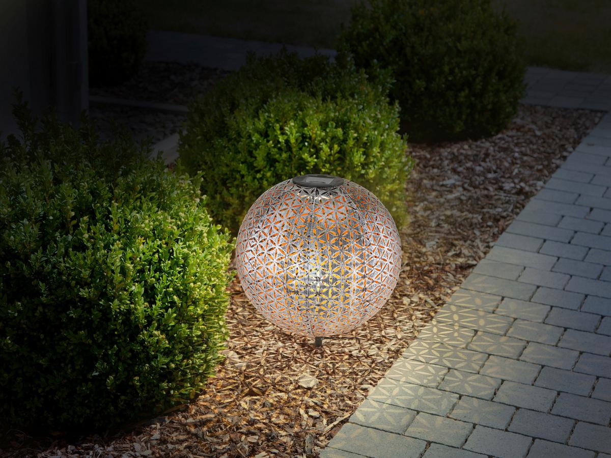 Solarleuchte 33629 - Silberfarben/Goldfarben, KONVENTIONELL, Metall (27/38cm) - Globo