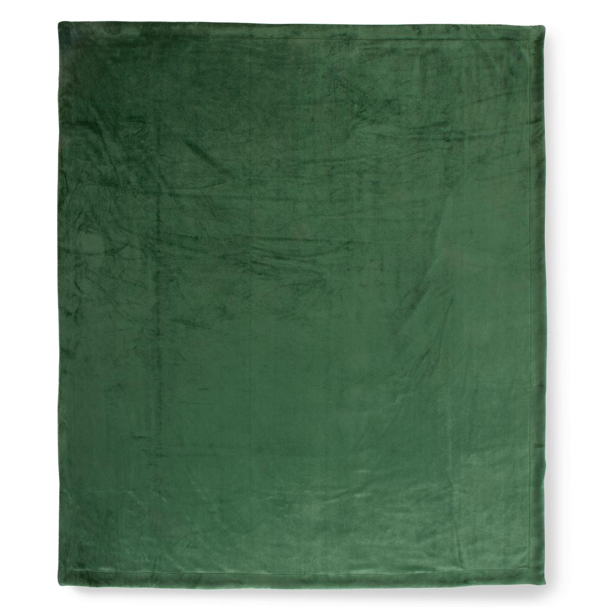 PLAID UNI DUNKELGRÜN - Dunkelgrün/Grün, Basics, Textil (160/180cm)
