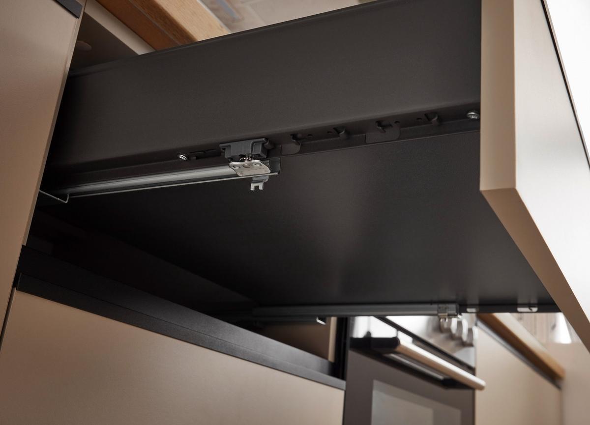 Kuchyňská linka 220 cm, NIZZA - hedvábně šedá/barvy dubu, Trend, kov/kompozitní dřevo (220cm) - P & B