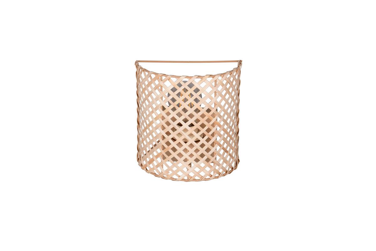 Wandleuchte Bina Naturfarben Beige B: 19 cm - Beige/Naturfarben, Natur, Naturmaterialien/Metall (19/19/10,5cm)