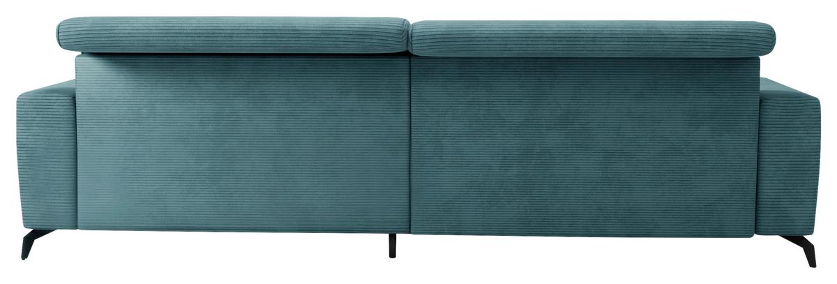 Ecksofa Bolero petrolfarben m. Kopfteilverstellung 178x290 - Petrol/Schwarz, KONVENTIONELL, Textil (178/290cm) - Sit & More