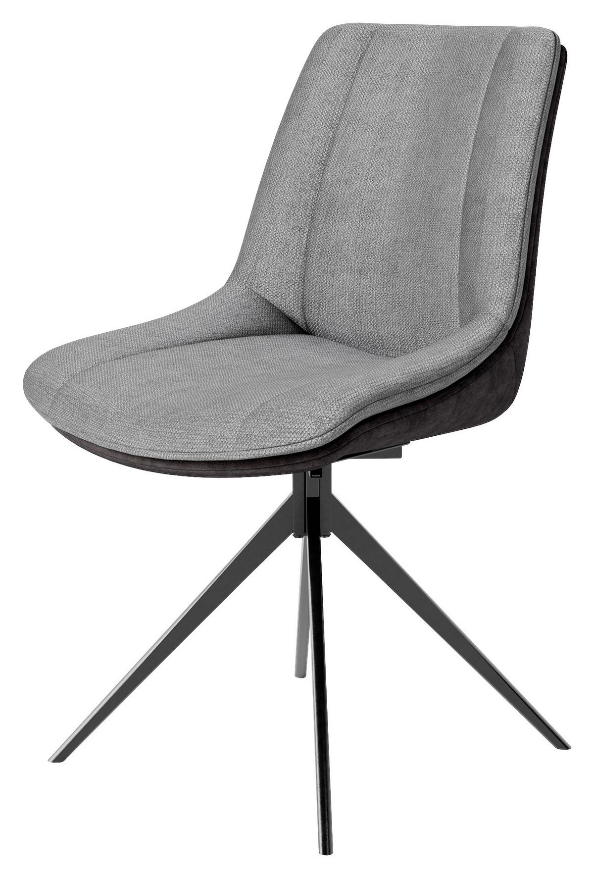 Stuhl-Set Phoenix - Hellgrau/Schwarz, MODERN, Textil/Metall (50/88/62cm) - MID.YOU