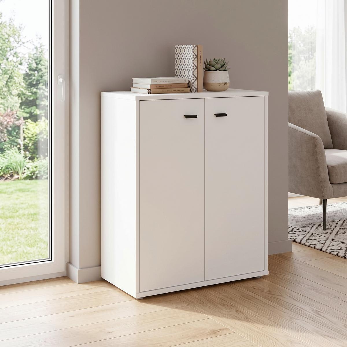 Kommode B: 60 cm Boni, Weiß - Weiß/Grau, MODERN, Holzwerkstoff (60/70/30cm)