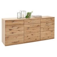 Sideboard Santori Eiche Teilmassiv - Eichefarben/Schwarz, Design, Holz/Holzwerkstoff (180/78/44cm) - Livetastic