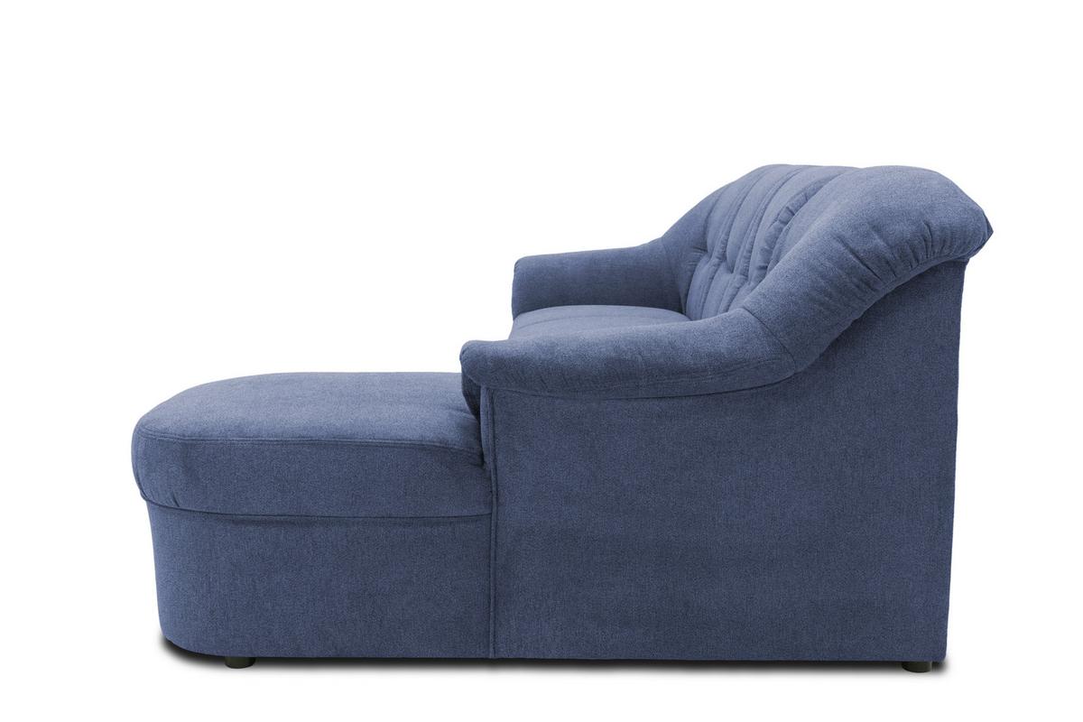 Ecksofa mit Schlaffunktion Sarafina Dunkelblau 232x146 cm - Schwarz/Dunkelblau, KONVENTIONELL, Textil (232/146cm) - MID.YOU
