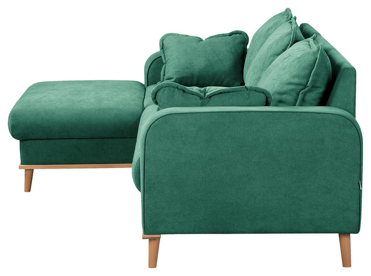 Ecksofa Beata Mintgrün S: 150x230 cm - Wengefarben/Mintgrün, Design, Textil (150/230cm) - Livetastic