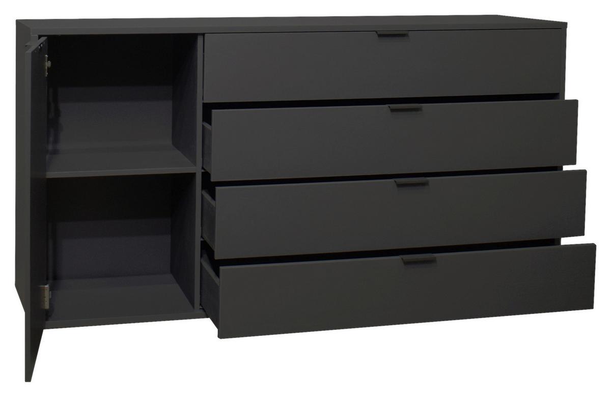 ŠIROKÁ KOMODA Bounty, antracitová - antracitová, Moderní (168/87/45cm) - Premium Living