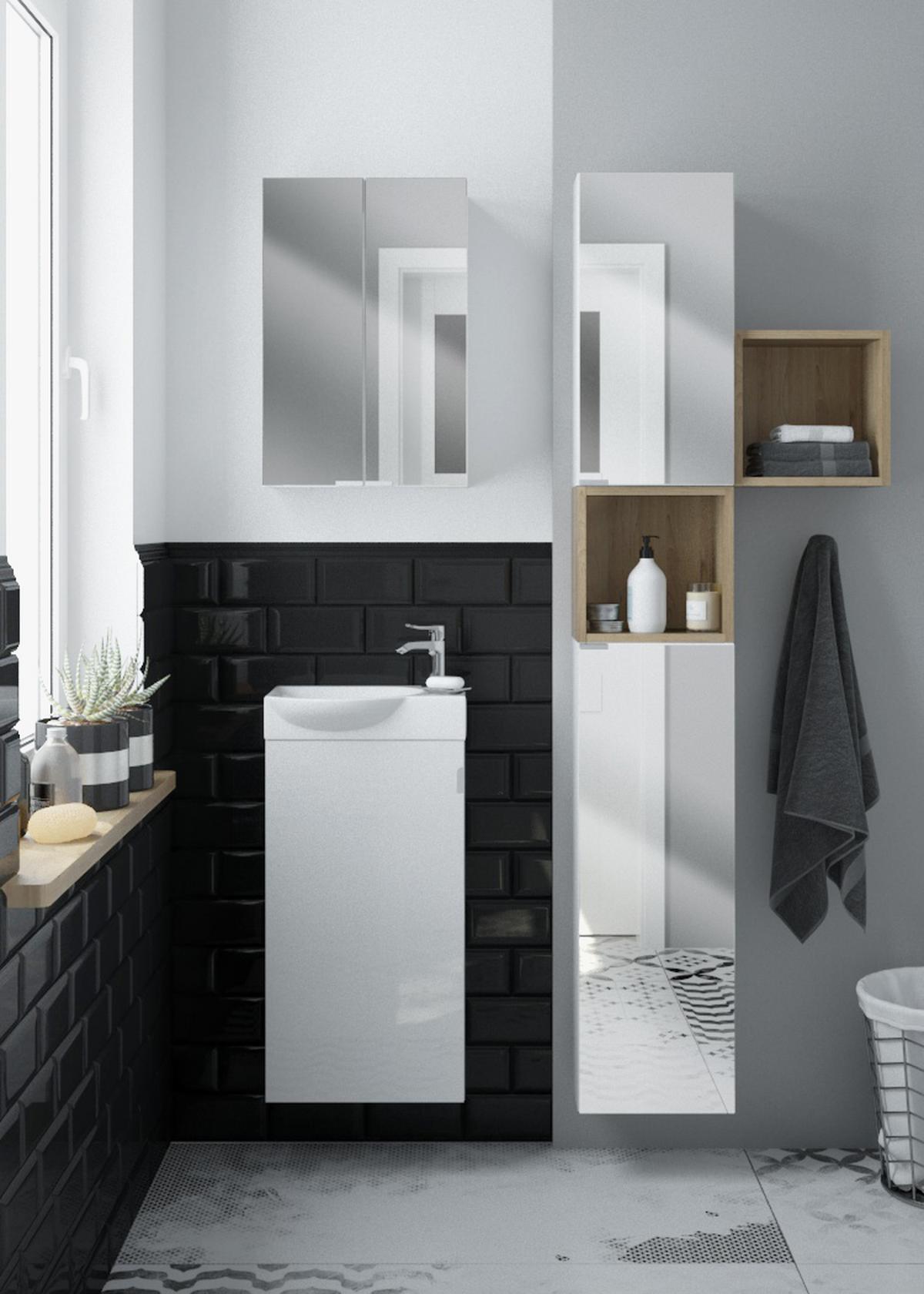 Hosťovská kúpeľňa TUMMY - biela, Modern, kompozitné drevo/keramika (40/180/29cm) - Mömax