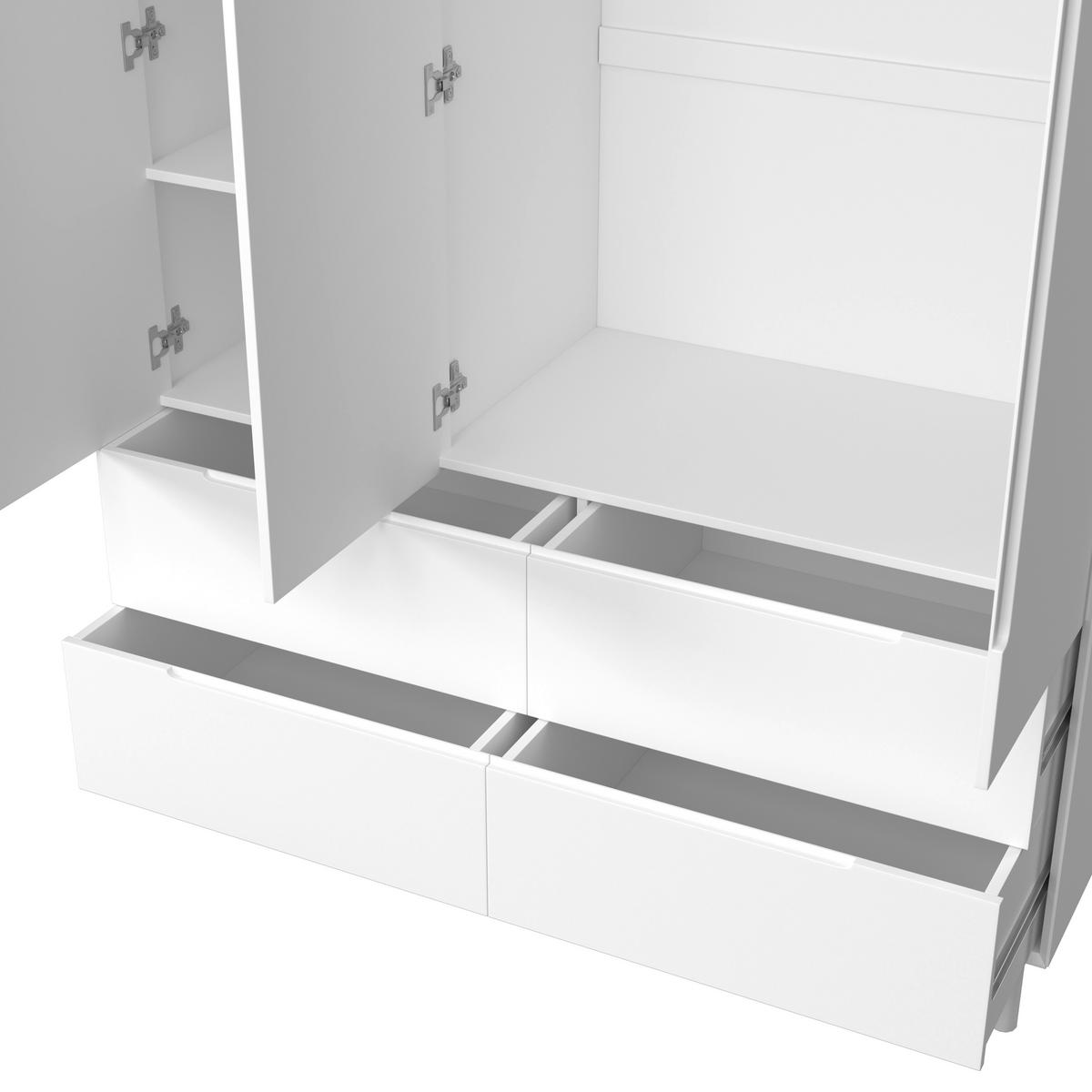 Šatníková skriňa MARLO š. cca 148 cm, dekor biela - biela, Modern, drevo/kompozitné drevo (148/223/60cm) - Bessagi Home