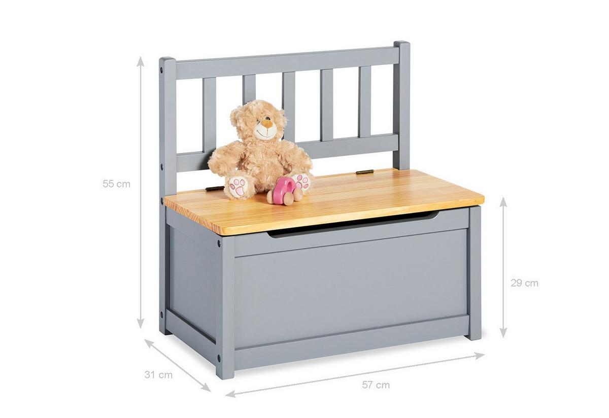 Kindersitzbank Kiefer BxHxT: 57x31x55 cm - Hellgrau/Naturfarben, Basics, Holz (57/31/55cm) - Pinolino