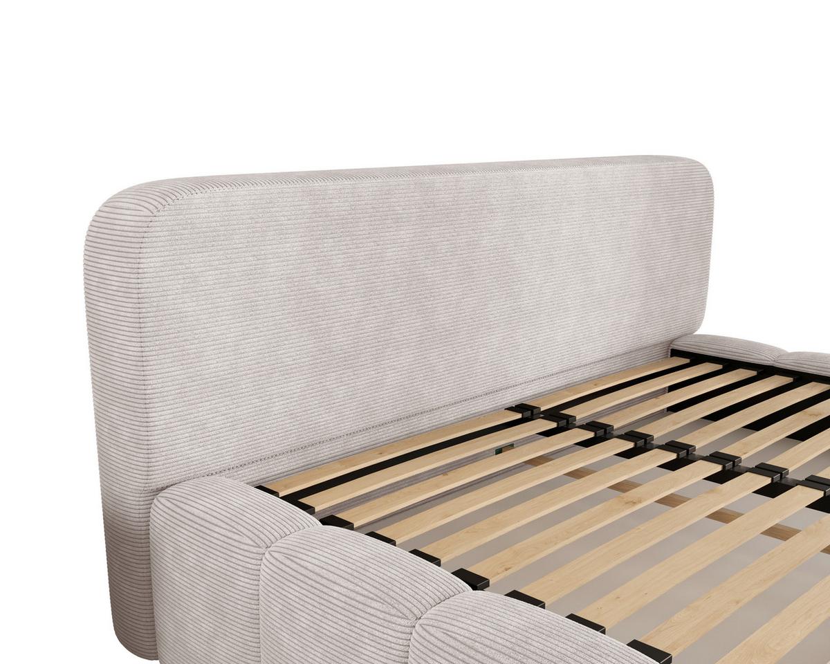 Polsterbett Deli 120 Beige LF: 120x200cm - Beige/Schwarz, MODERN, Textil/Metall (120/200cm) - MID.YOU