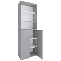 Schuhschrank Lona Grau B: 70 cm - Schwarz/Grau, Design, Holzwerkstoff (70/220/40cm) - MID.YOU