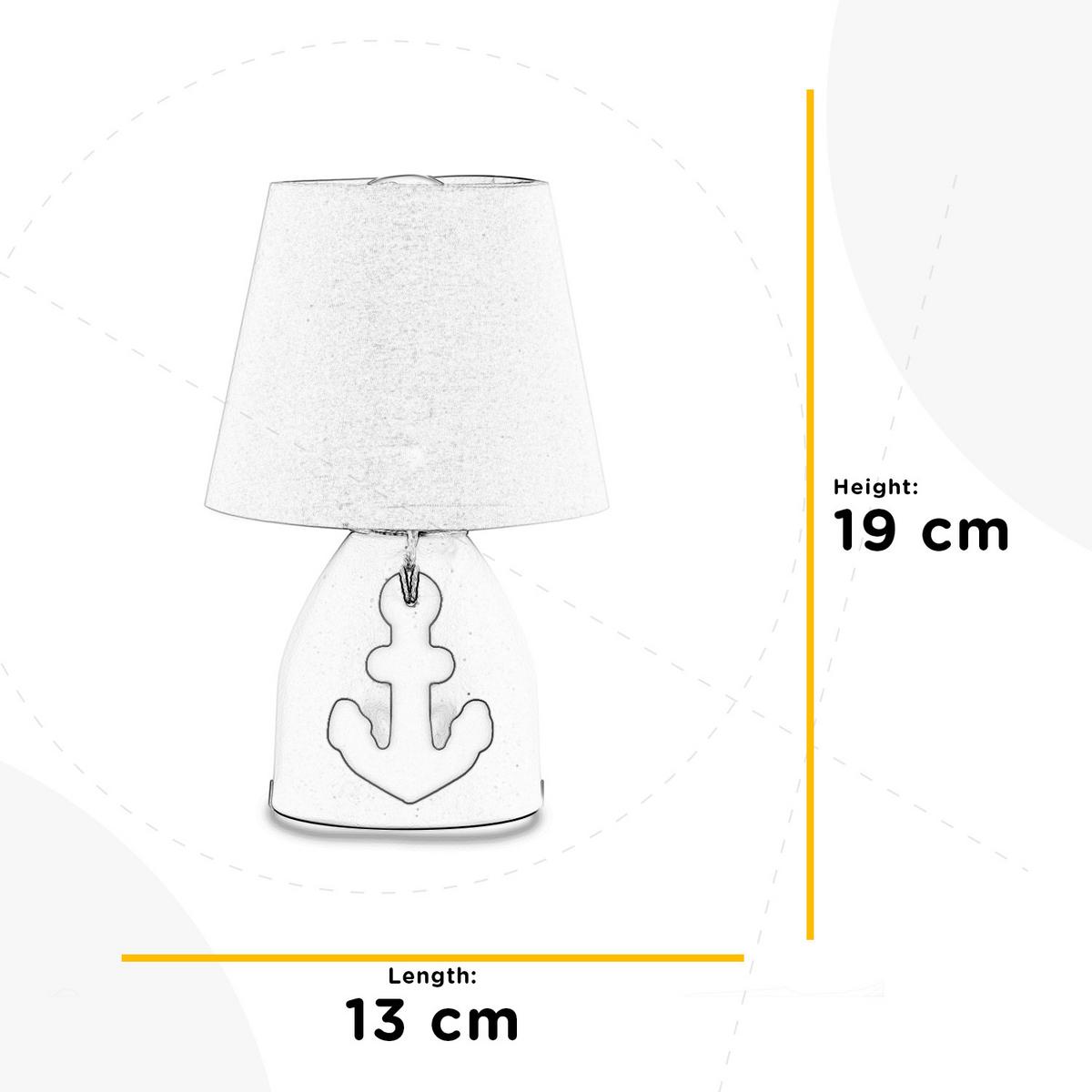 Kindertischleuchte 4968/L - Blau/Weiß, Design, Textil/Metall (13/19cm)