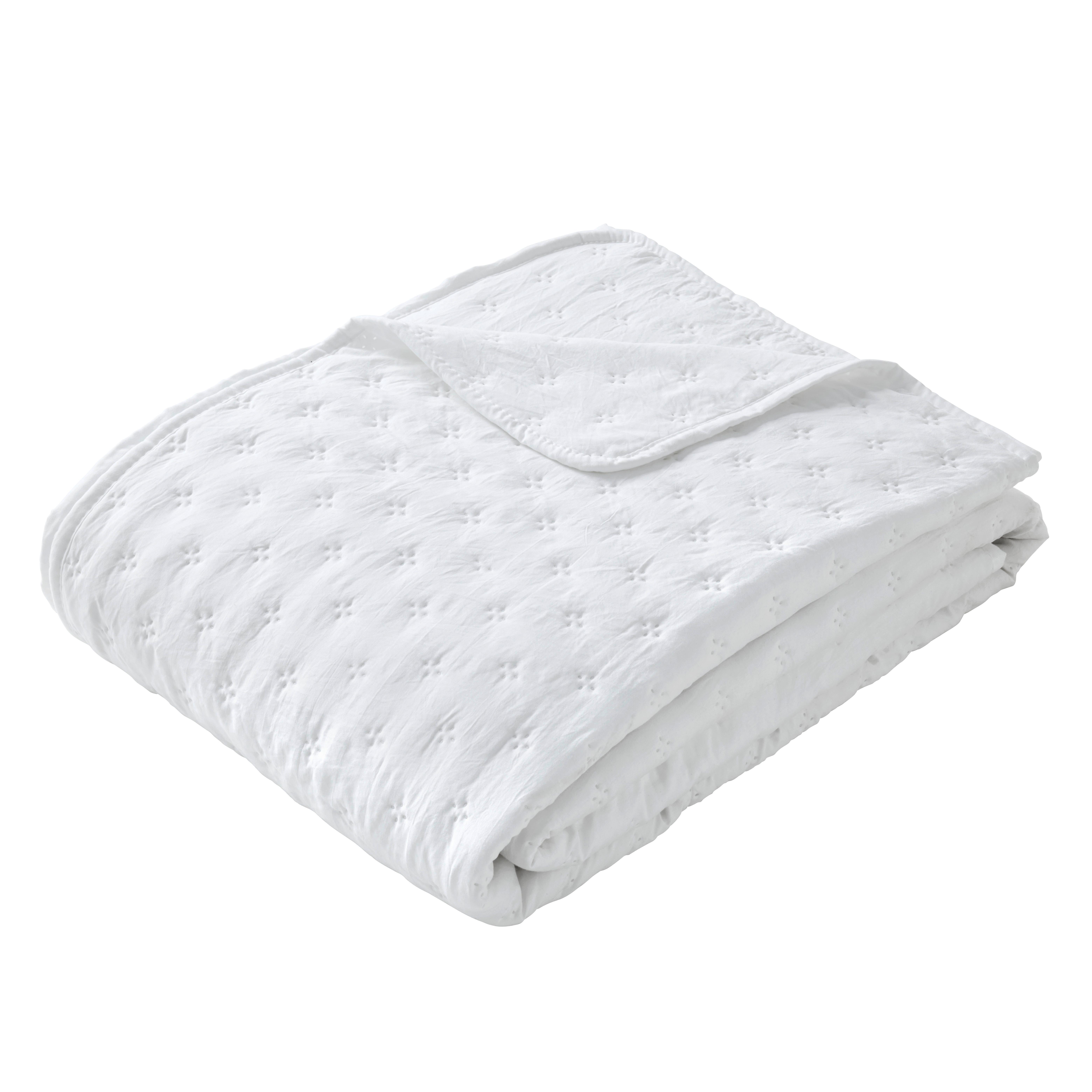 PŘEHOZ NA POSTEL ROMY - bílá, textil (220/240cm) - Mömax
